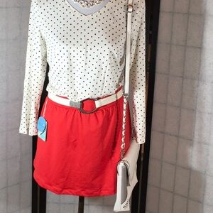 LBH red orange skort NWT